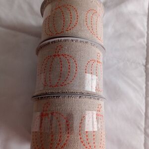 Celebrate It Pumpkin Ribbon - Orange and Tan